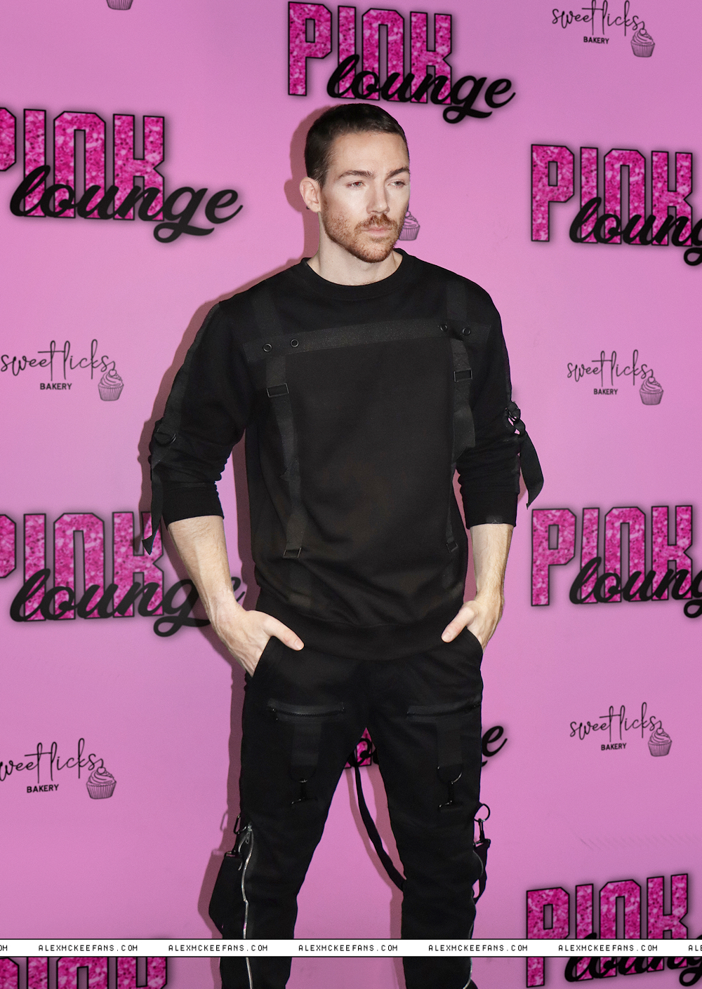 Alex McKee on the pink carpet at the Pink Lounge
